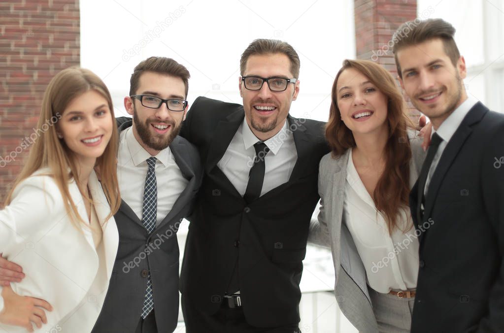 portrait of a friendly business team