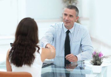 closeup.Handshake Yöneticisi ve istemci