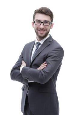 kendinden emin bir şık işadamı portresi