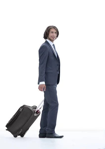 Przystojny biznesmen z bagażem — Zdjęcie stockowe