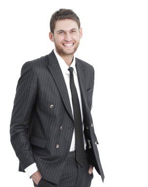 Kendine güvenen iş adamı portresi.