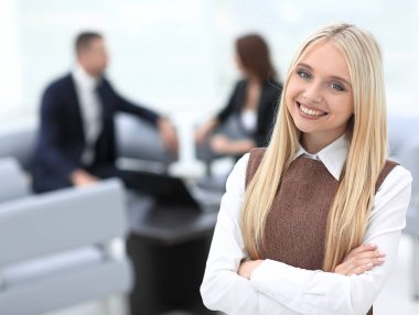 genç iş kadını arka plan bulanık Office