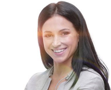 Yakın çekim yüz modern bir genç kadının