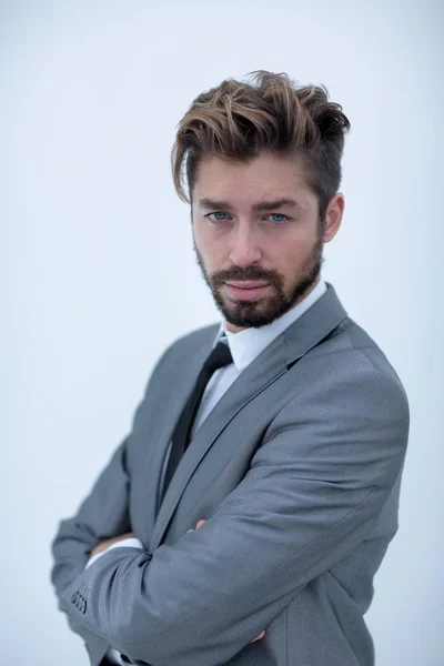 Retrato de un hombre guapo, aislado sobre un fondo blanco — Foto de Stock