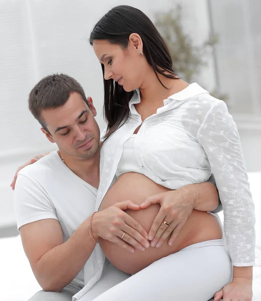 Closeup .happy pregnant couple. — Stock Photo, Image