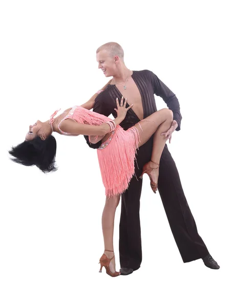 Beautiful couple in the passion ballroom dance — Stock Photo, Image