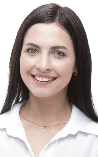 Modern young business woman in white blouse. — Stock Photo, Image