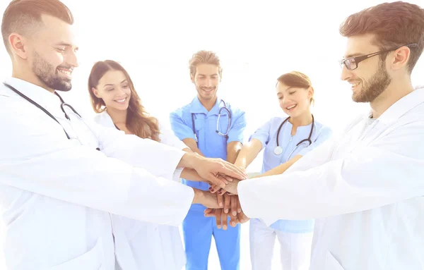 Egy sikeres csoportja orvosok egy fehér háttér háttérkép — Stock Fotó