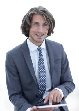 Dijital tablet ile portre .businessman