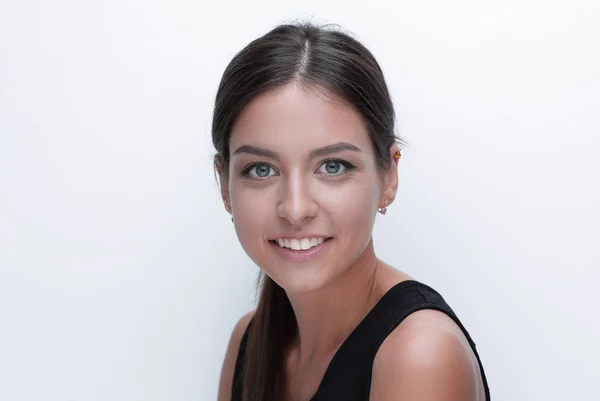 Retrato de uma jovem mulher bonita. O conceito de juventude e cuidados com a pele . — Fotografia de Stock