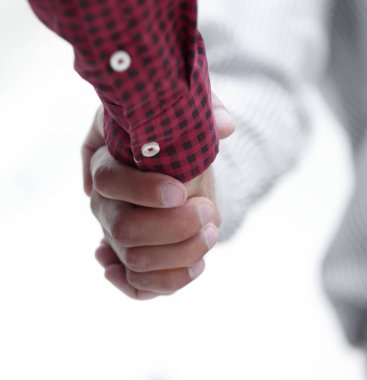 closeup.Handshake Yöneticisi ve müşteri