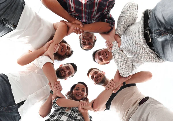 Business team holding each others hands — Stock Photo, Image