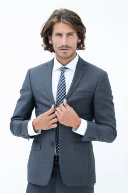 Takım elbise ve kravat şık genç adam