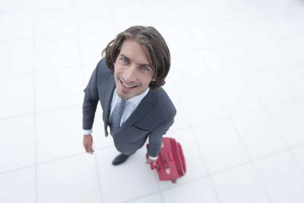 Visa från top.businessman med bagage — Stockfoto