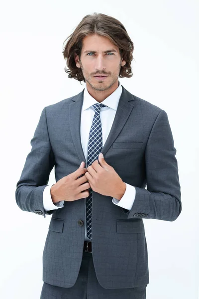 Elegantní mladý muž v obleku a kravatě — Stock fotografie