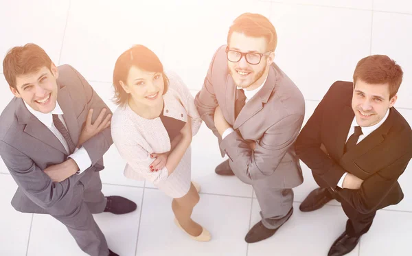 Blick von oben. Erfolgreiches Unternehmerteam — Stockfoto