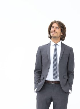 Beyaz arka plana bakan zarif insanlar.