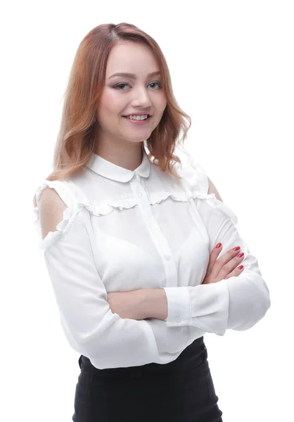 Modieuze portret van mooie jonge zakenvrouw — Stockfoto
