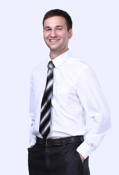 In full growth.portrait of a smiling businessman — Stock Photo, Image