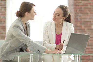 Proje işbirliği tartışırken iki iş kadınları