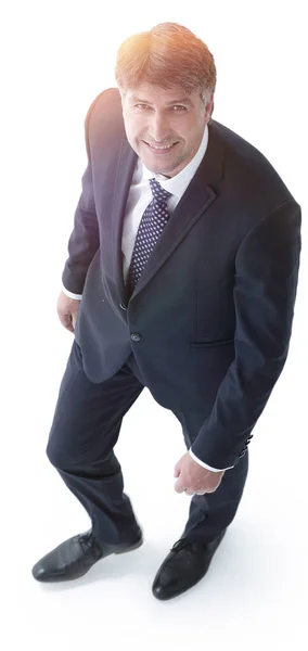 Top view confident businessman goes forward. — Stock Photo, Image