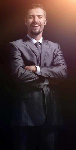 Schöner reifer Geschäftsmann isoliert auf schwarzem Hintergrund — Stockfoto