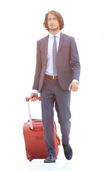 Впевнений бізнесмен з багажем . — стокове фото