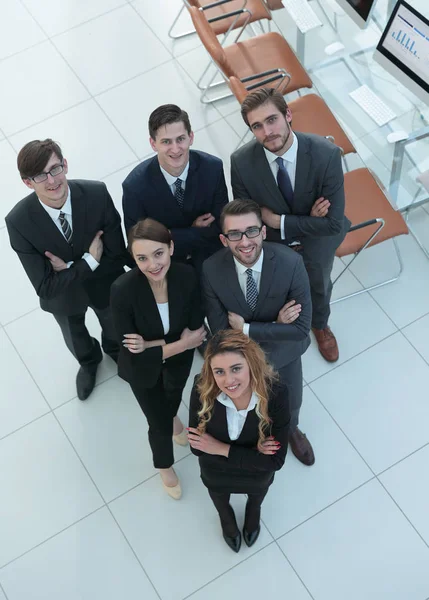 View from the top .business team standing in office. — Stock Photo, Image