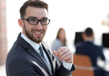 modern iş adamı görevinde.