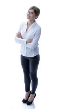 tam büyüme. genç iş kadını portresi. Ben