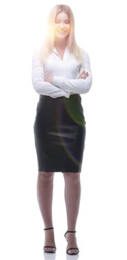 tam büyüme, genç iş kadını portre.