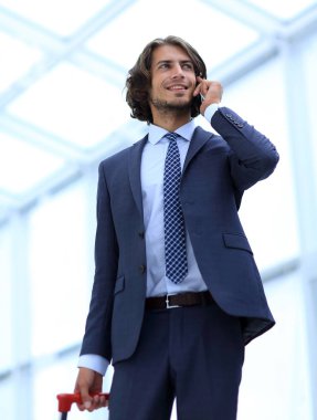 Bagaj cepten konuşma ile alt view.businessman