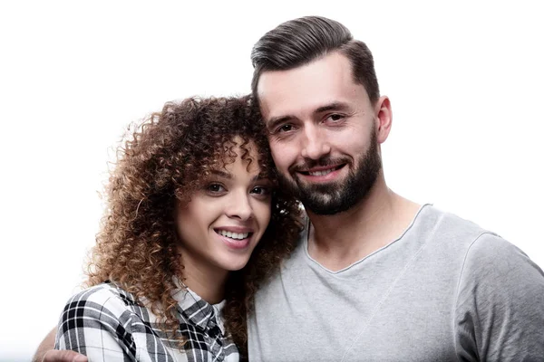 Primo piano volto di un uomo e di una donna . — Foto Stock