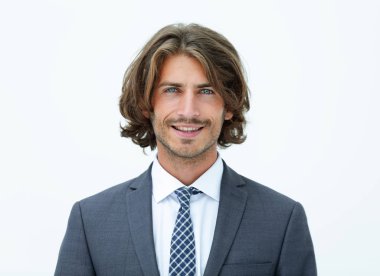 İyi giyimli emin adam portresi