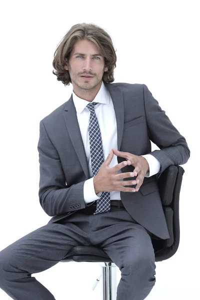 비즈니스 사람 생각 착용 우아한 양복과 넥타이 — 스톡 사진