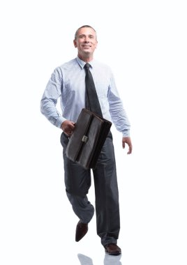 modern iş adamı ileriye evrak çantalı