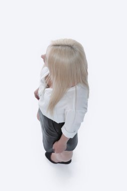 Görünüm on.successful bir iş kadını. tam büyüme içinde fotoğraf.