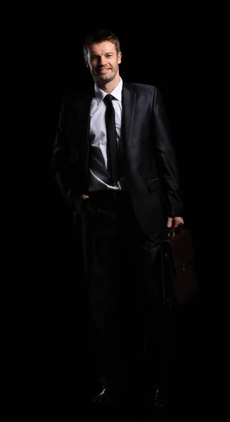 Portrait in full length of confident businessman — Stock Photo, Image