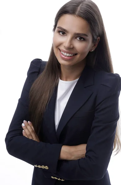 立っている笑顔のビジネス女性のクローズ アップ — ストック写真