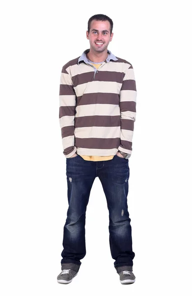 In volledige growth.modern jonge man in een trendy pullover en jeans — Stockfoto