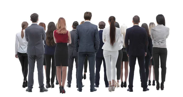 Achteraanzicht groep mensen uit het bedrijfsleven. Achteraanzicht. Geïsoleerd op witte achtergrond. — Stockfoto