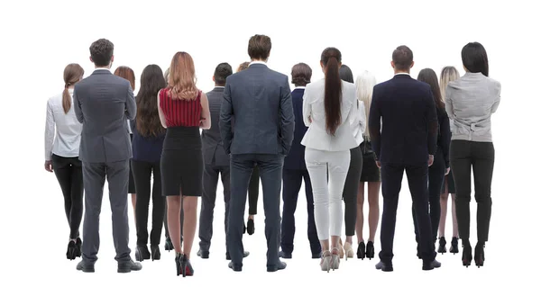 Grupo retrovisor de gente de negocios. Vista trasera. Aislado sobre fondo blanco . — Foto de Stock