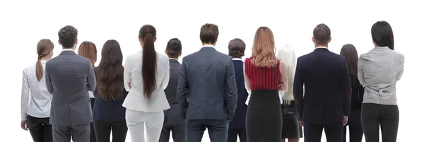 Voltar vista grupo de empresários. Visão traseira. Isolado sobre fundo branco . — Fotografia de Stock