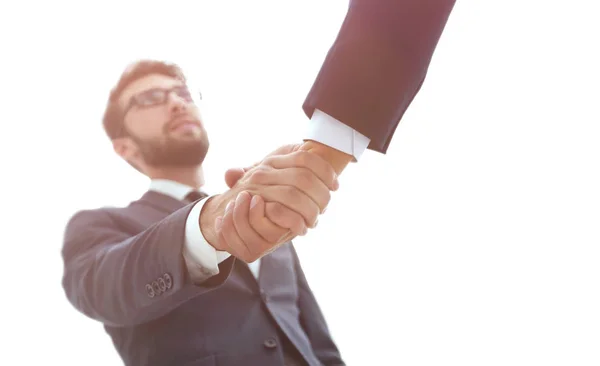 Concetto di successo nel mondo degli affari stretta di mano dei partner — Foto Stock