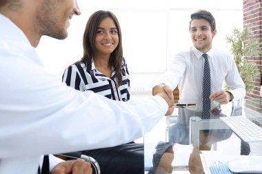 closeup.Handshake iş ortakları