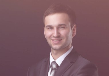 başarılı işadamı, siyah bir arka plan üzerinde izole.