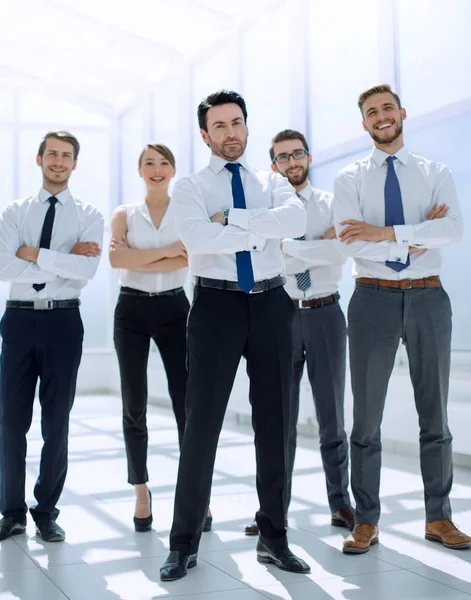 Professionelle Mitarbeiter des Unternehmens stehen zusammen — Stockfoto