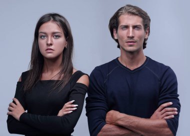 closeup.Serious genç Çift.