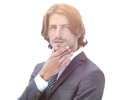 yakışıklı işadamı hakkında bir şey düşünüyor