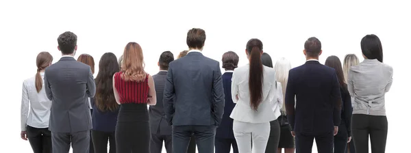 Achteraanzicht groep mensen uit het bedrijfsleven. Achteraanzicht. Geïsoleerd op witte achtergrond. — Stockfoto